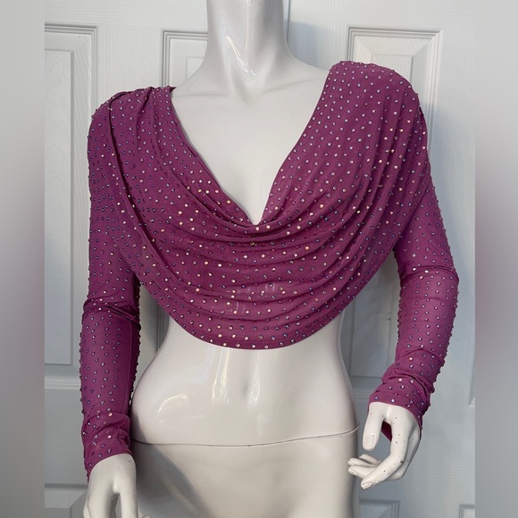 Windsor Fuchsia Rhinestone Drape Blouse - Picture 5 of 15